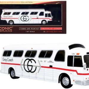 1966 GM PD4107 "Buffalo" Coach Bus "Gray Coach" Destination: "Pearson Airport" Toronto (Ontario Canada) "Vintage Bus & Motorcoach Collection" 1/87 Diecast Model by Iconic Replicas