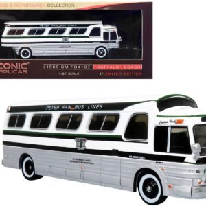 1966 GM PD4107 "Buffalo" Coach Bus "Peter Pan Bus Lines" Destination: "Providence" (Rhode Island) "Vintage Bus & Motorcoach Collection" 1/87 Diecast Model by Iconic Replicas