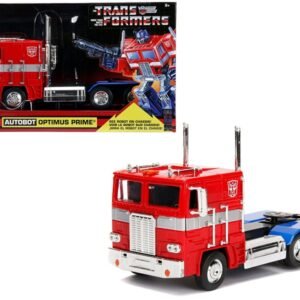 G1 Autobot Optimus Prime Truck Red with Robot on Chassis from "Transformers" TV Series "Hollywood Rides" Series 1/24 Diecast Model by Jada
