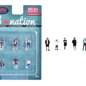 "Liberty Walk LB Nation" 6 piece Diecast Figure Set Limited Edition for 1/64 Scale Models by American Diorama