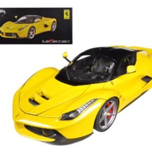 Ferrari LaFerrari F70 Hybrid Yellow with Black Top "Elite Edition" Series 1/18 Diecast Model Car by Hot Wheels