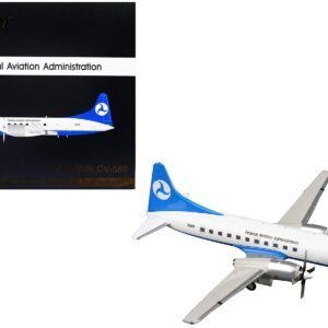 Convair CV-580 Commercial Aircraft "Federal Aviation Administration" White with Blue Tail "Gemini 200" Series 1/200 Diecast Model Airplane by GeminiJets