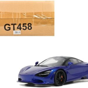 2023 McLaren 750S Coupe Blue Metallic with Black Top 1/18 Model Car by GT Spirit