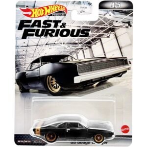 1968 Dodge Charger R/T Matt Black with Gold Tail Stripe "Fast & Furious" Series Diecast Model Car by Hot Wheels