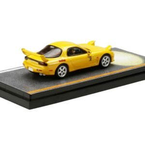 Mazda RX-7 (FD3S) RHD (Right Hand Drive) Yellow "RedSuns" with Keisuke Takahashi Driver Figure (Version 2) "Initial D" (1995-2013) Manga 1/64 Diecast Model Car by Hobby Japan