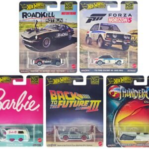 "Pop Culture 2024" 5 piece Set A "Premium Series" Diecast Model Cars by Hot Wheels