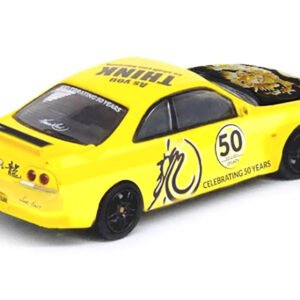 Nissan Skyline GT-R (R33) RHD (Right Hand Drive) Yellow with Black Hood "Bruce Lee Legacy 50 Year Anniversary" 1/64 Diecast Model Car by Inno Models