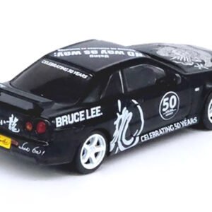 Nissan Skyline GT-R (R34) RHD (Right Hand Drive) Black "Bruce Lee Legacy 50 Year Anniversary" 1/64 Diecast Model Car by Inno Models