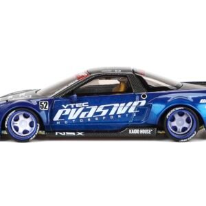 Honda NSX "Evasive V2" #52 Blue Metallic with Carbon Top (Designed by Jun Imai) "Kaido House" Special 1/64 Diecast Model Car by Mini GT