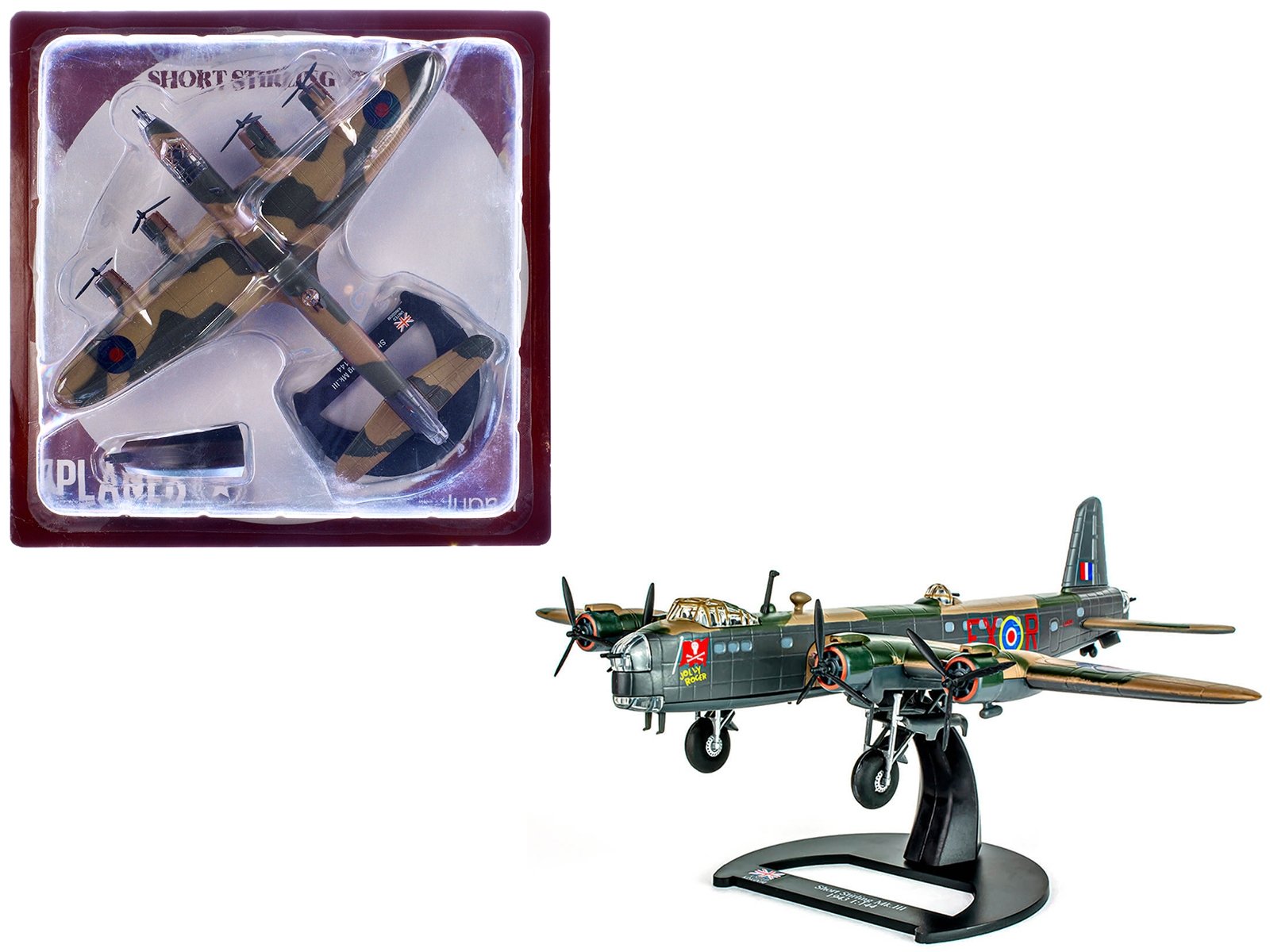 Short Stirling Mk.III Aircraft "Jolly Roger No. 199 Squadron 100 Group" (1943) British Royal Air Force "Planes of World War II" Series 1/144 Diecast Model Airplane by Luppa - Image 3