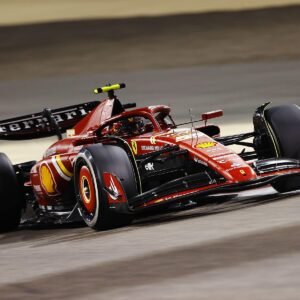 Ferrari SF-24 #55 Carlos Sainz 3rd Place Formula One F1 "Bahrain GP" (2024) with Acrylic Display Case 1/18 Model Car by LookSmart