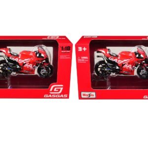 KTM RC16 #37 Augusto Fernandez and #44 Pol Espargaro "GasGas Factory Racing Tech3" "MotoGP World Championship" (2023) Set of 2 Motorcycles 1/18 Diecast Models by Maisto