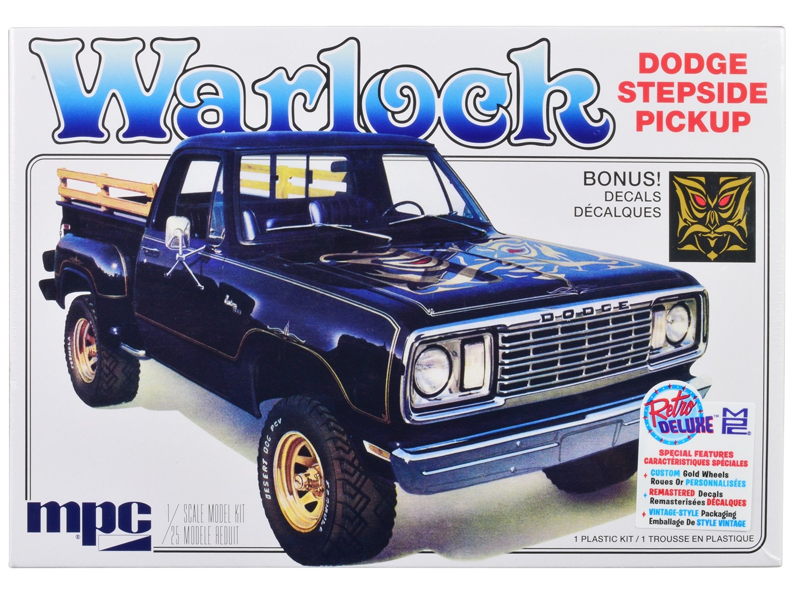 Skill 2 Model Kit 1977 Dodge Warlock Stepside Pickup Truck 1/25 Scale Model by MPC - Image 3