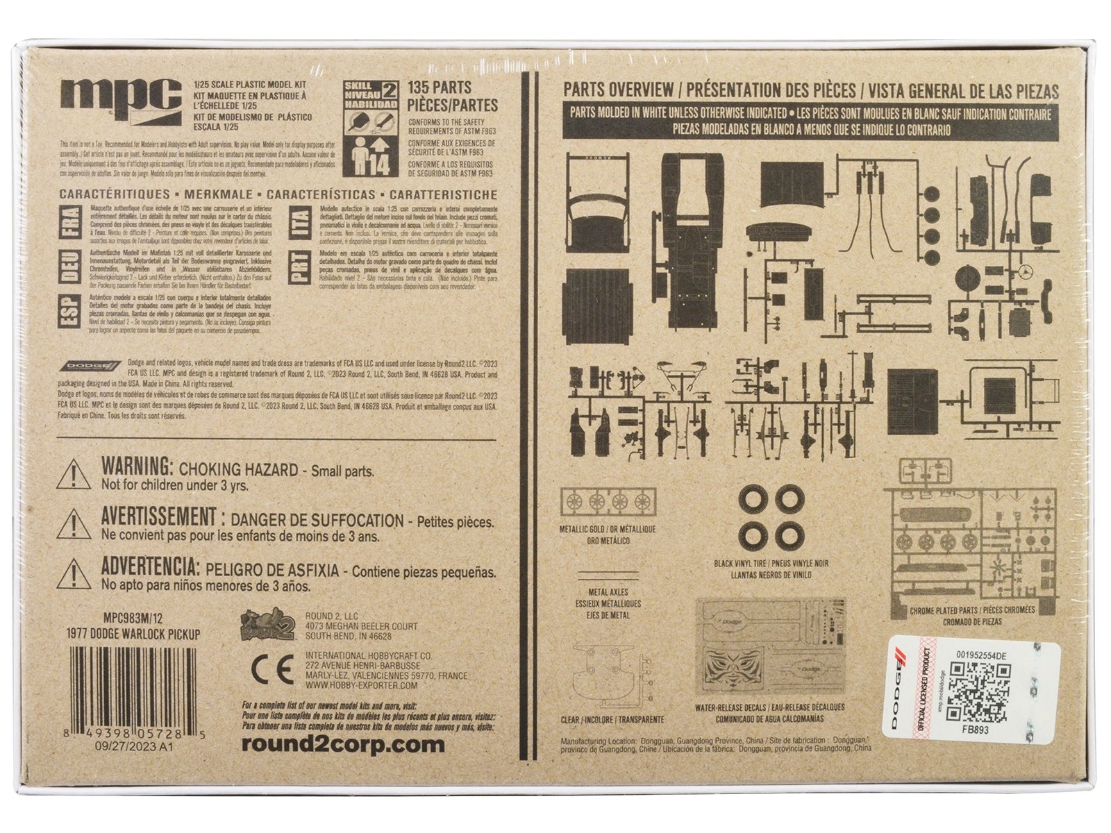 Skill 2 Model Kit 1977 Dodge Warlock Stepside Pickup Truck 1/25 Scale Model by MPC - Image 4