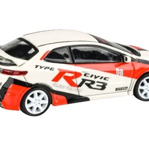 2007 Honda Civic Type R FN2 White "Race Livery" 1/64 Diecast Model Car by Paragon Models