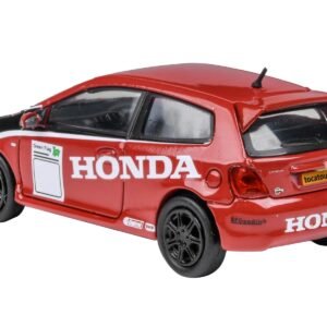 2001 Honda Civic Type R EP3 Red with Graphics "BTCC Honda Racing" 1/64 Diecast Model Car by Paragon Models