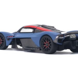 Aston Martin Valkyrie Satin Marina Blue with Carbon Top 1/64 Diecast Model Car by Pop Race