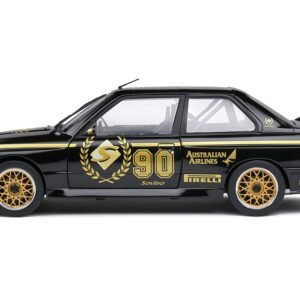 1990 BMW E30 M3 Black "Solido 90th Anniversary" Livery Limited Edition "Competition" Series 1/18 Diecast Model Car by Solido