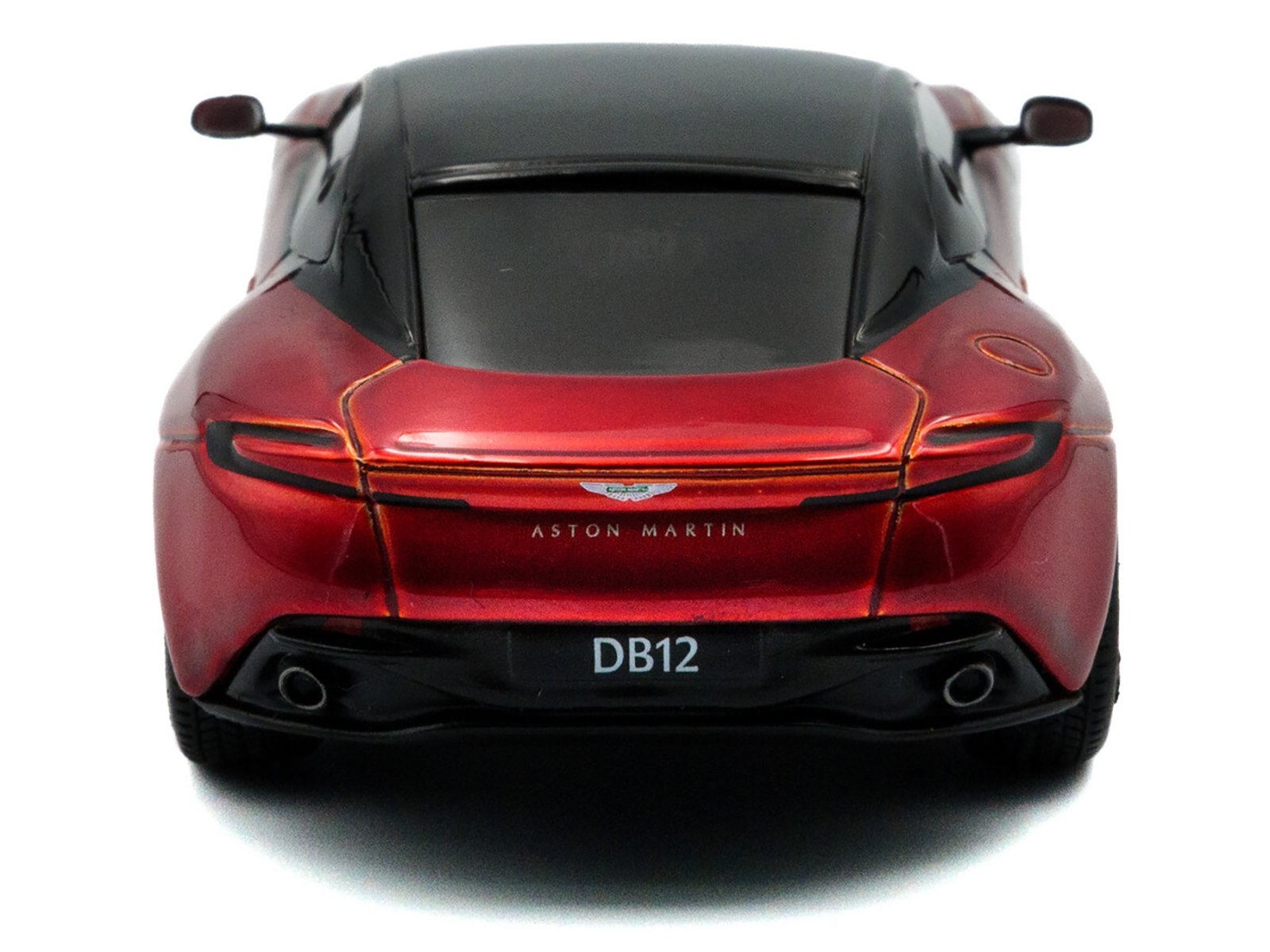 2023 Aston Martin DB12 Coupe Hyper Red Metallic with Black Top 1/43 Diecast Model Car by Solido - Image 4